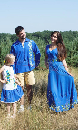 Family set blue vyshyvankas 7312