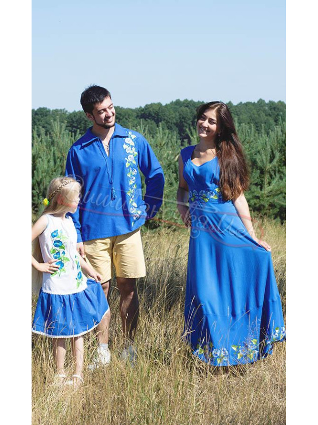 Family set blue vyshyvankas 7312