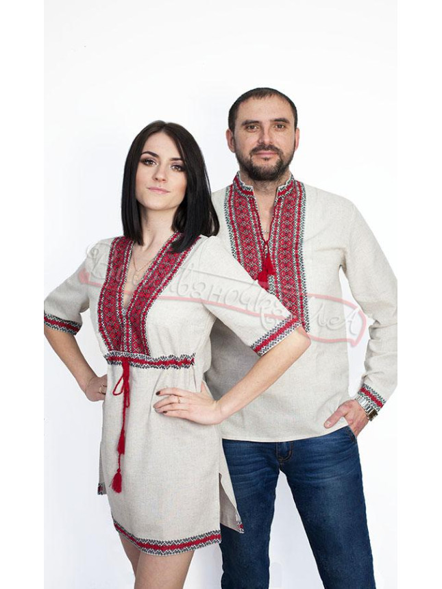 Set for a couple with red pattern 7328