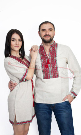 Комплект для пари з червоним узором 7328