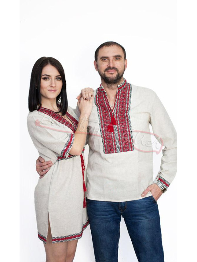 Set for a couple with red pattern 7328