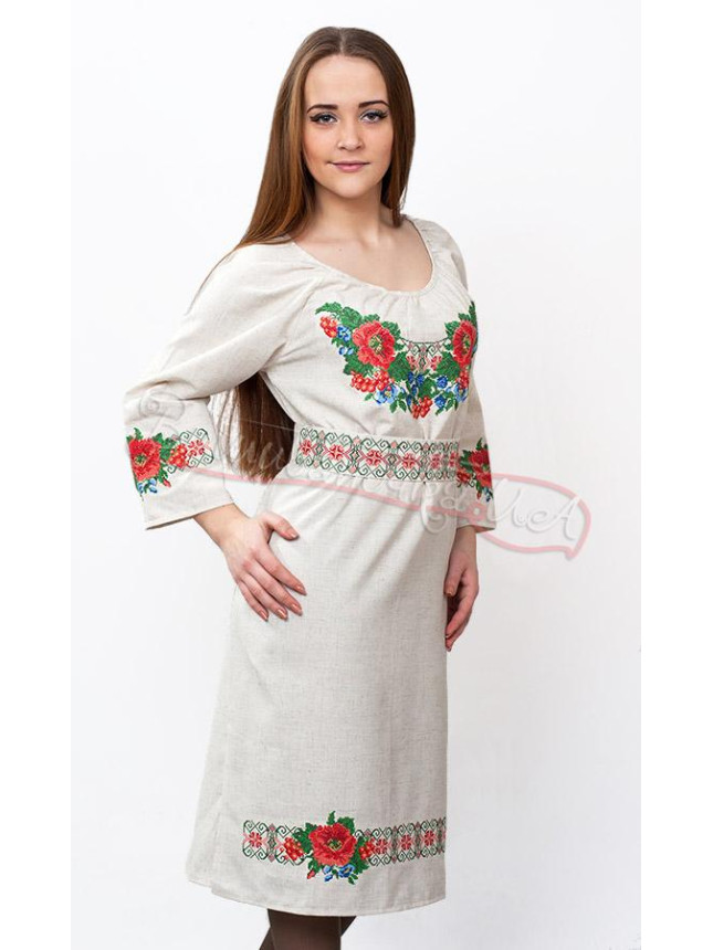 Dress with embroidery in cross stitch 0074 size 42