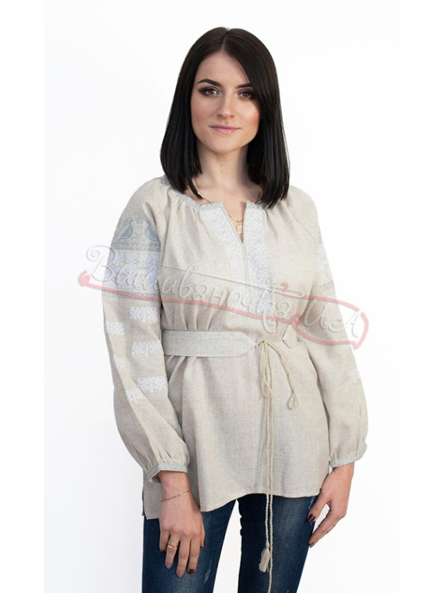 Grey embroidered women's shirt 5547 size 54