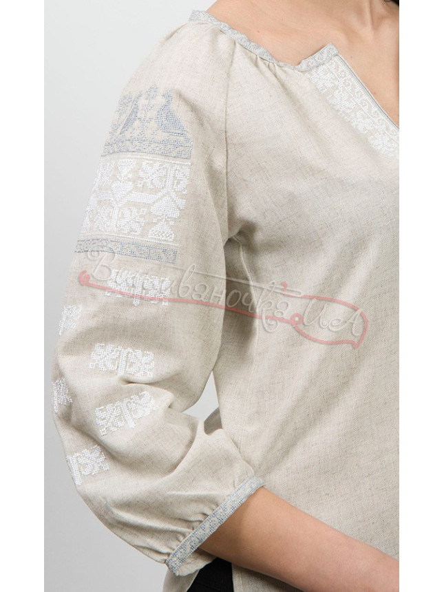 Grey embroidered women's shirt 5547 size 54
