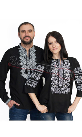 Парні вишиванки чорного кольору 7355