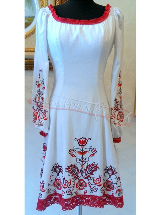 Dress with embroidery in ethnic style 3017