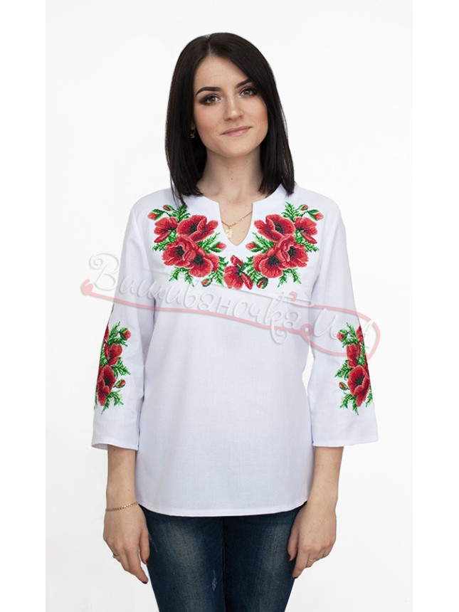 Bright vyshyvanka with poppies 520-1