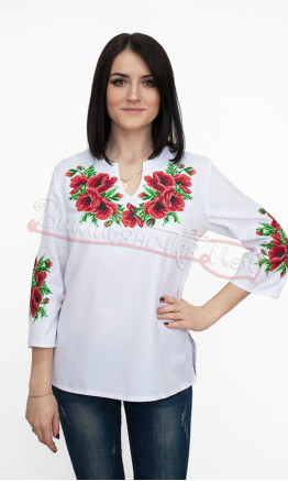 Bright vyshyvanka with poppies 520-1