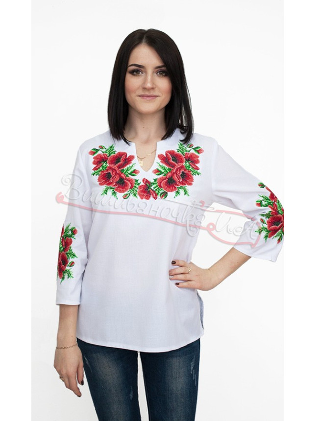 Bright vyshyvanka with poppies 520-1