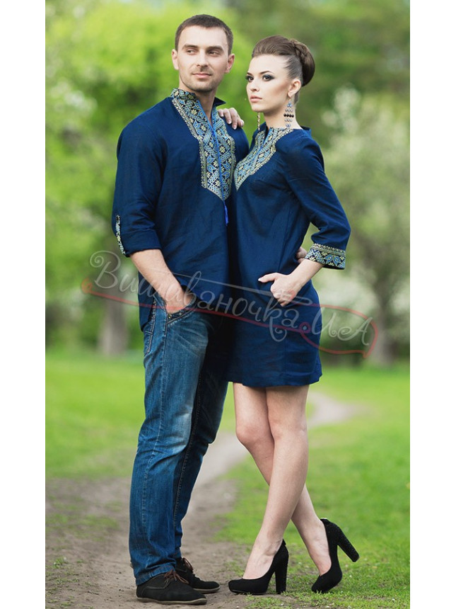 Matching set with yellow-blue embroidery МП18