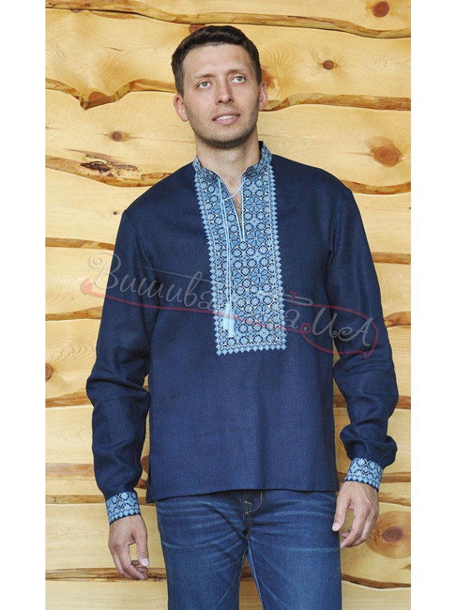 Men's vyshyvanka with pattern diamonds М07