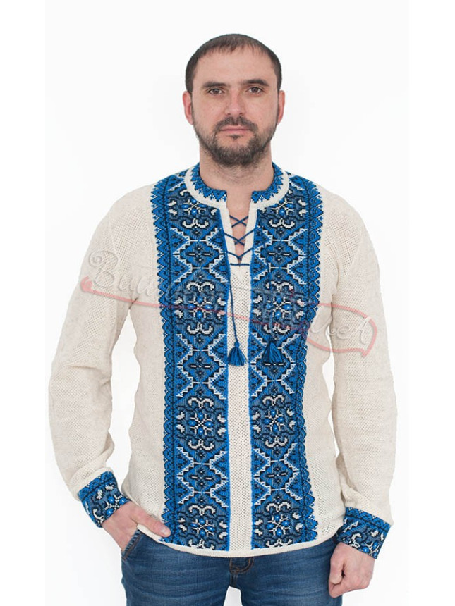 Knitted men's vyshyvanka, linen 5265 size XL