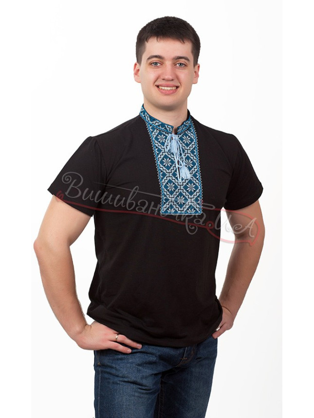 Men's embroidered T-shirt, short sleeves 3613 size 4XL
