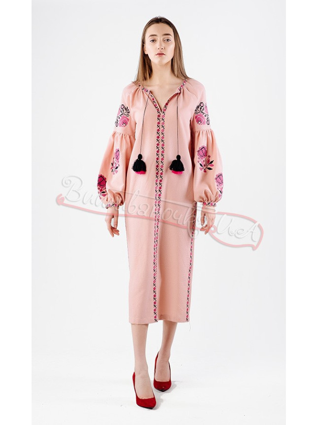 Delicate dress in homespun cloth НК03 size 46