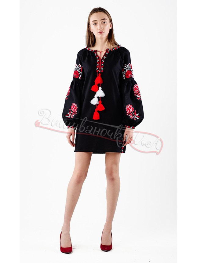 Colourful youthful dresses in homespun cloth НК07