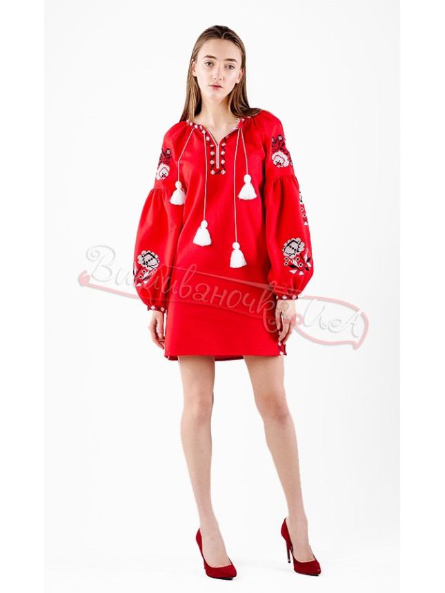 Colourful youthful dresses in homespun cloth НК07