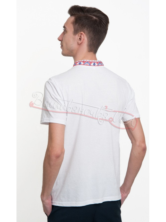 Футболка-вышиванка белая 50201 размер M
