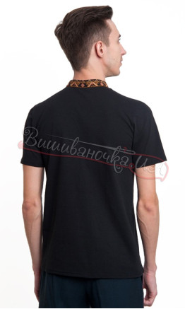 Men's T-shirt with brown embroidery 50205