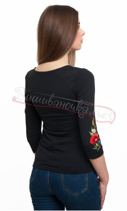 Women's T-shirt with poppies and daisies 5125Д