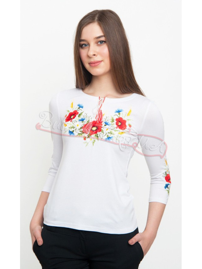 Women's T-shirt with long sleeves 50123д size L