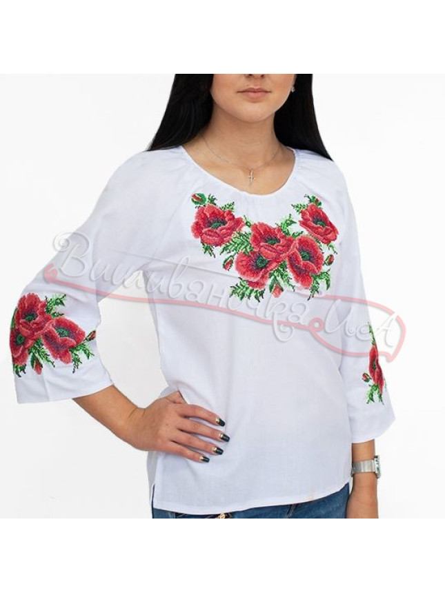 Bright vyshyvanka with poppies 520-1