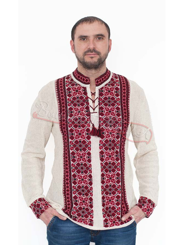 Men's vyshyvanka with red or blue pattern 5271