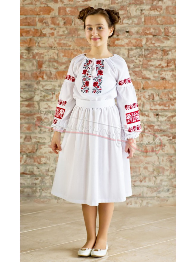 Dress for a girl with traditional embroidery 818-2 size 110