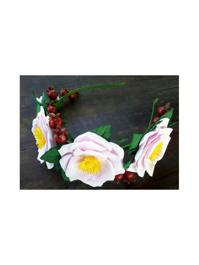 Flower crown with flowers with foamiran В04