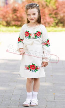Dress for a girl with poppies and blackberries 812-2