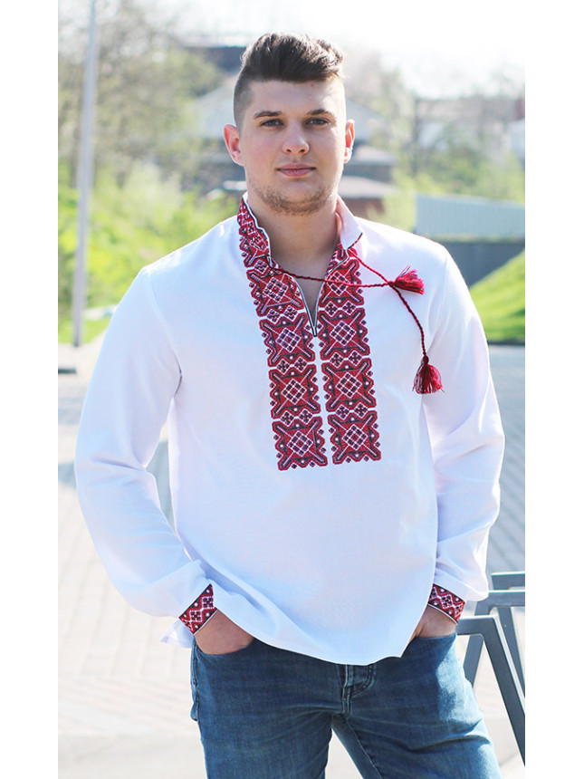 Men's in vyshyvanka with red or blue 3349