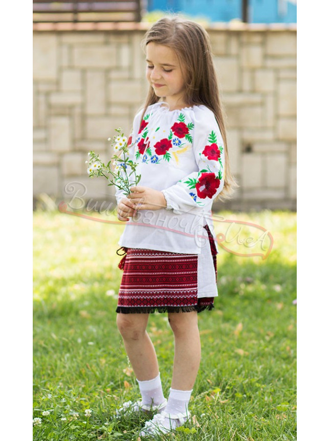 Children's blouse vyshyvanka in satin stitch 911-1