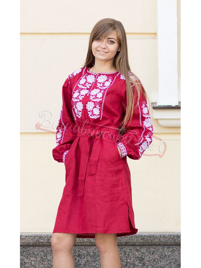 Stylish women's dress in linen 438-6