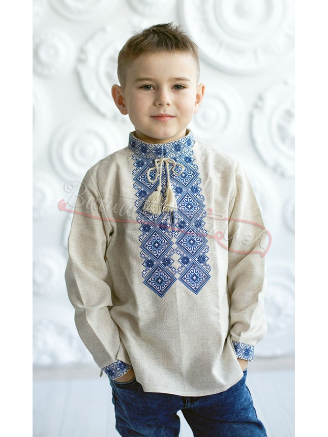 Vyshyvanka in linen blend for a boy 736-3 size 116