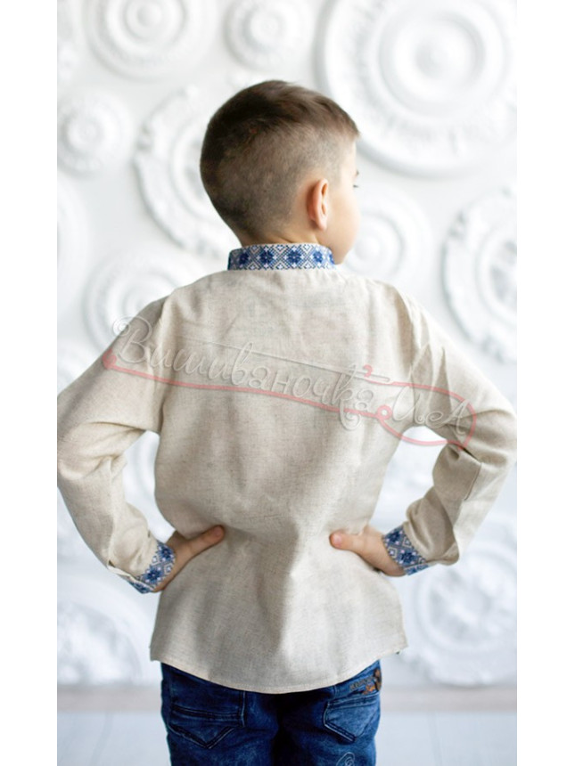 Vyshyvanka in linen blend for a boy 736-3 size 116