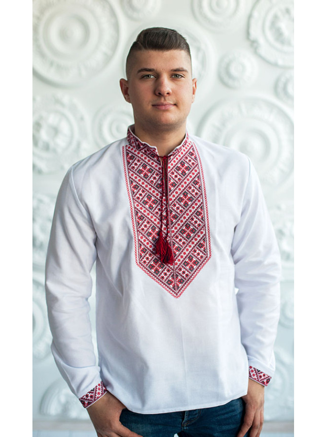 Men's vyshyvanka with red pattern 347-2
