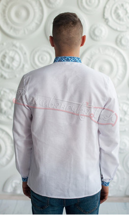 Embroidered shirt with blue pattern 347-3