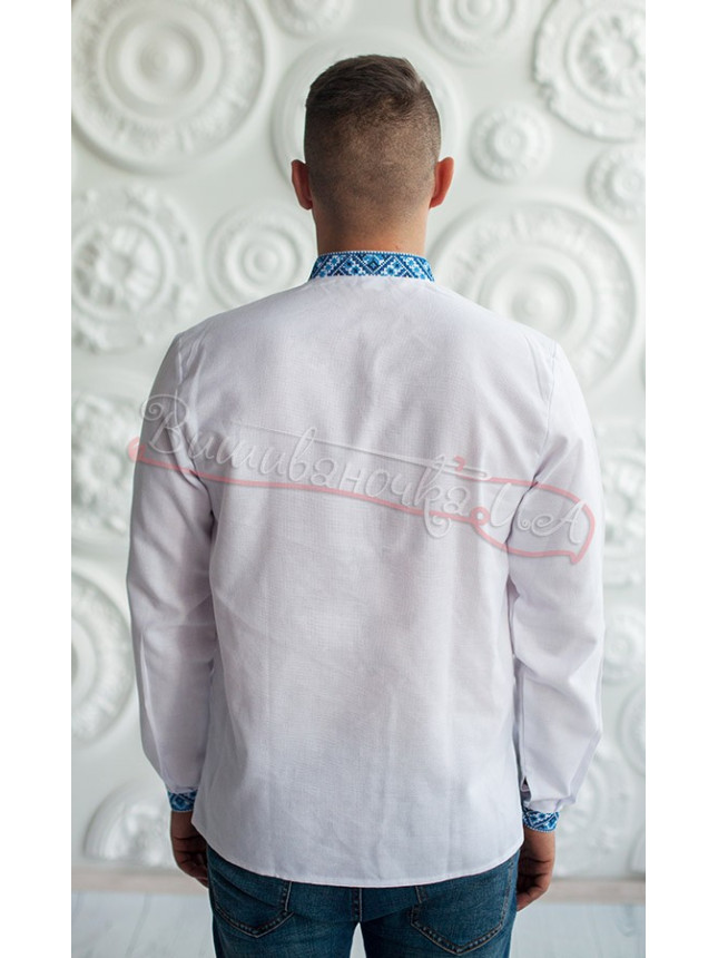 Embroidered shirt with blue pattern 347-3 size 50