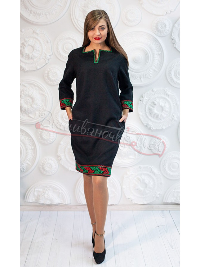 Women's elegant dress in linen 7305 size 50