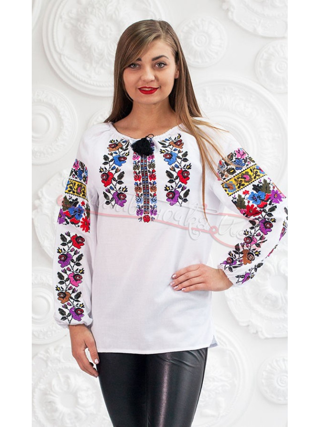 Vyshyvanka with bright floral pattern 3242 size 48