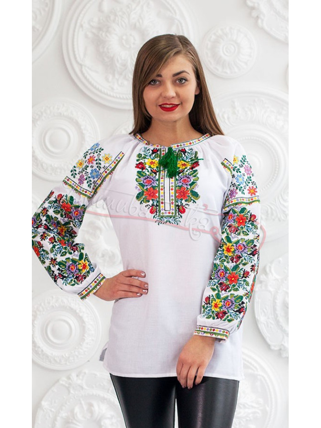 Stylish vyshyvanka with a floral ornament 3244 size 42