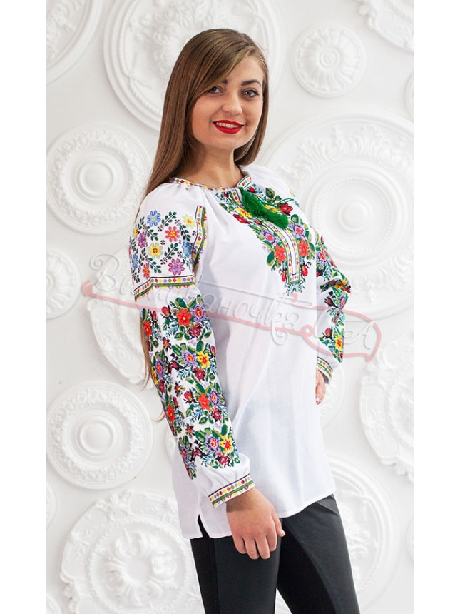 Stylish vyshyvanka with a floral ornament 3244 size 42