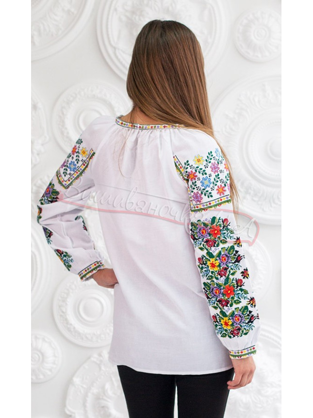 Stylish vyshyvanka with a floral ornament 3244 size 42