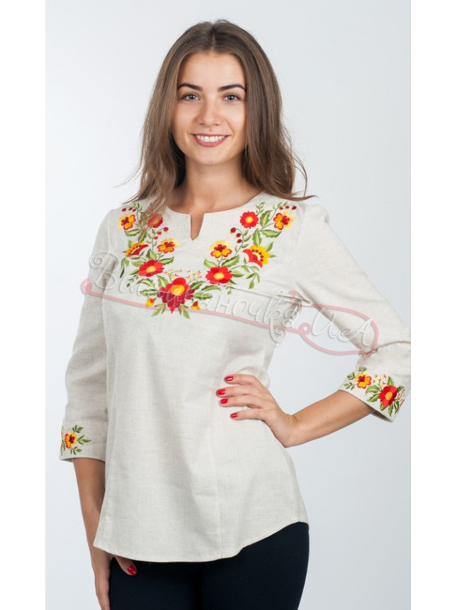 Women's vyshyvanka with embroidered flowers 4120