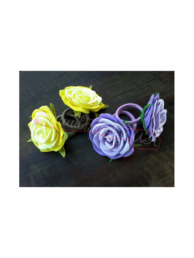 Festive small hair scrunchies-roses В71