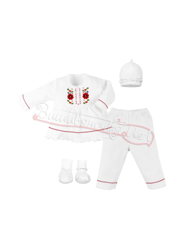 Set for a christening for a girl with embroidery 17-2.1