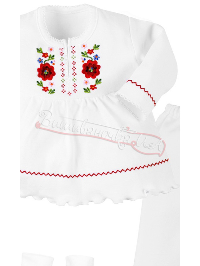 Set for a christening for a girl with embroidery 17-2.1