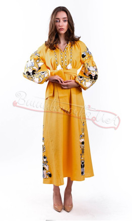 Bright dress with embroidery ОК06