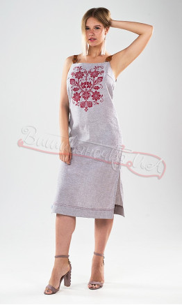 Pinafore dress women's embroidered 22113 colour Grey