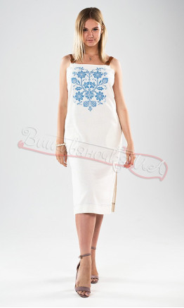 Pinafore dress women's embroidered 22113 colour White