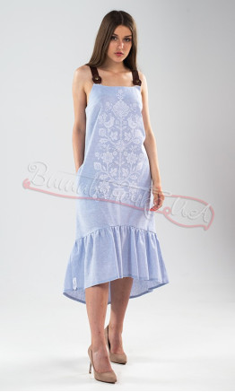 Stylish women&rsquo;s sundress with embroidery 22117 colour Light blue
